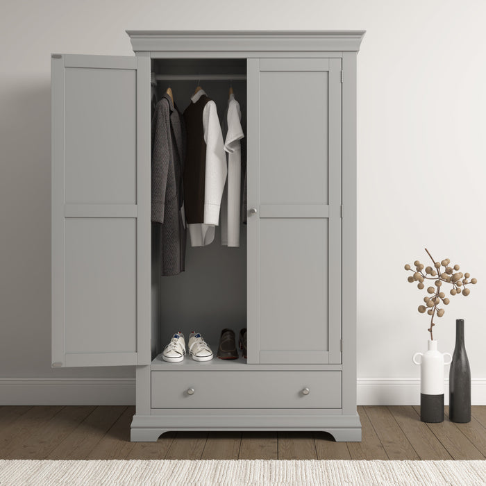 Bordeaux 2 Door Wardrobe - Pebble Grey