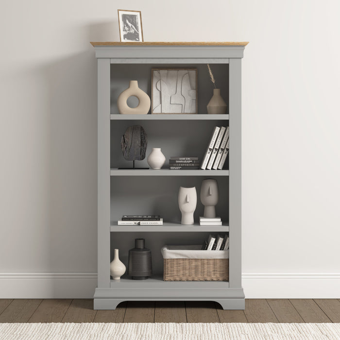 Bordeaux Wooden Bookcase, Pebble Grey