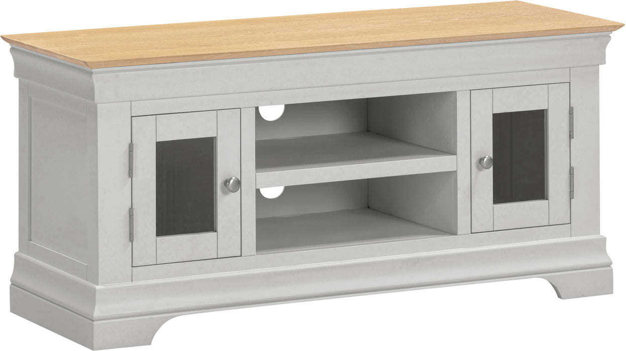 Bordeaux Small 2 Door TV Stand, Pebble Grey