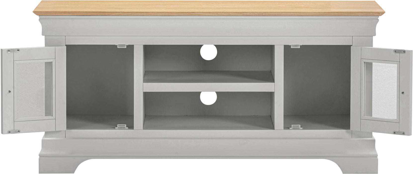 Bordeaux Small 2 Door TV Stand, Pebble Grey