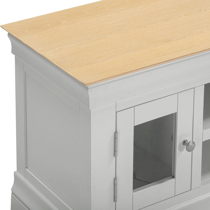 Bordeaux Small 2 Door TV Stand, Pebble Grey