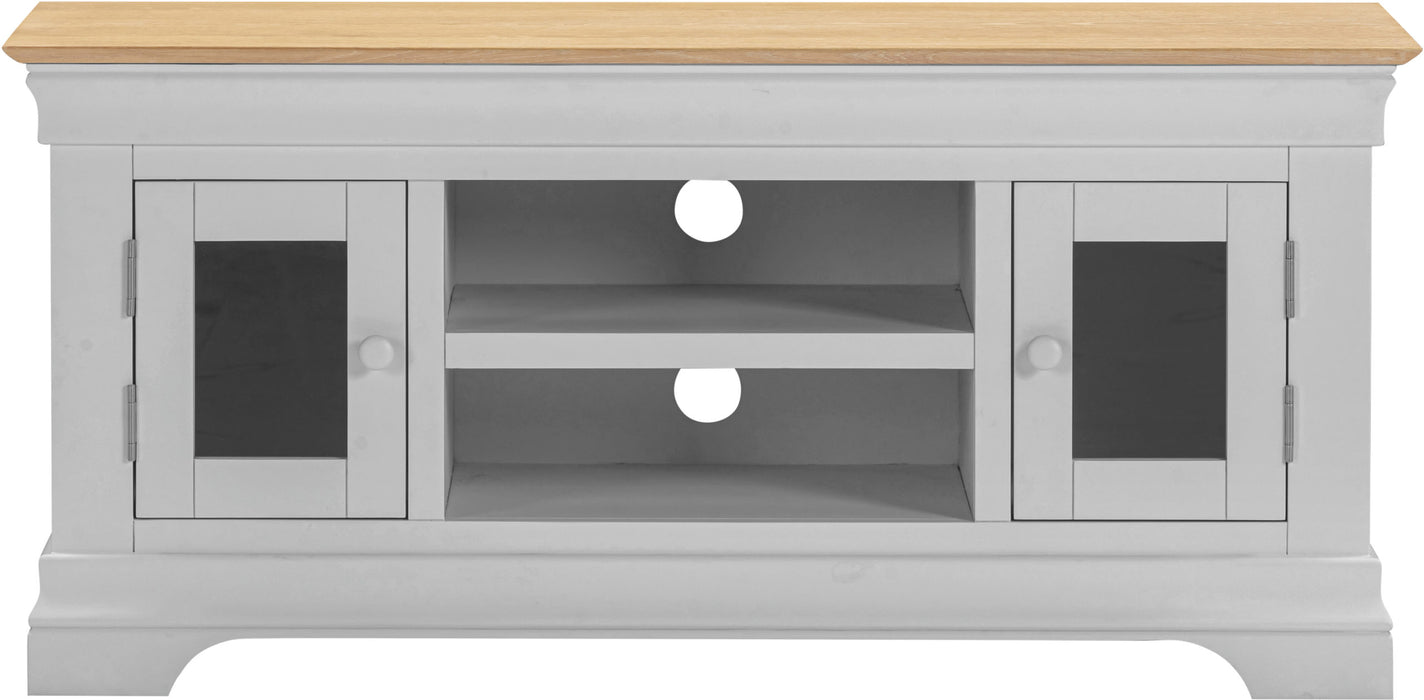 Bordeaux Small 2 Door TV Stand, Pebble Grey