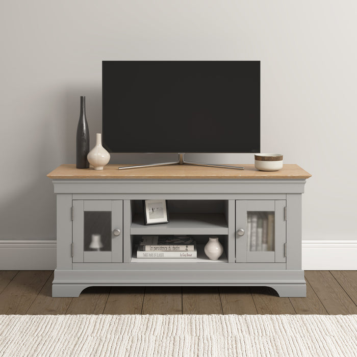 Bordeaux Small 2 Door TV Stand, Pebble Grey