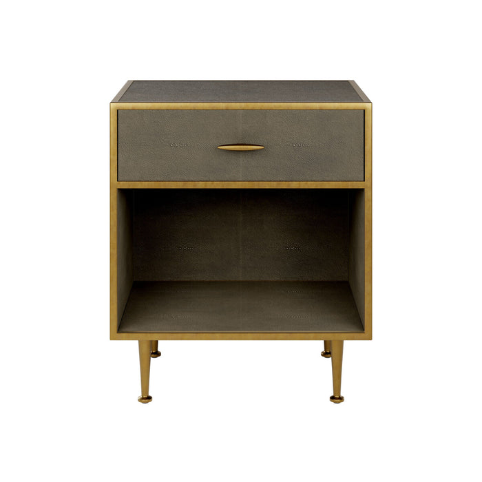 Hampton Bedside Table | Grey Shagreen-Cheshire Furniture Outlet