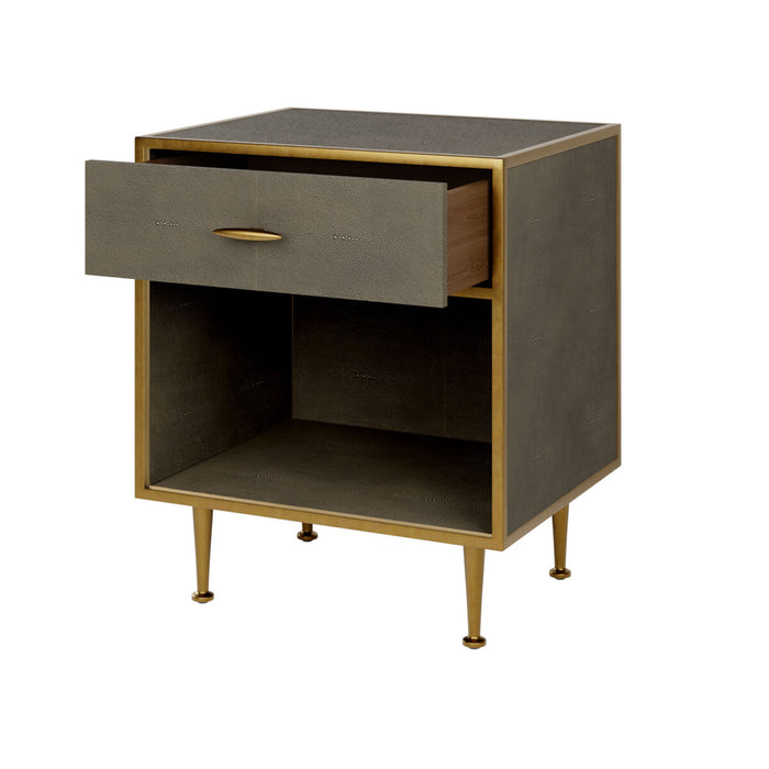 Hampton Bedside Table | Grey Shagreen-Cheshire Furniture Outlet
