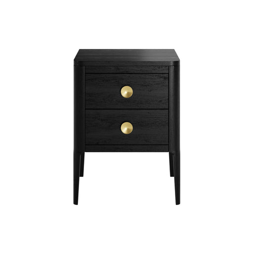 Abberley Bedside | Black | 2 Drawers-Cheshire Furniture Outlet