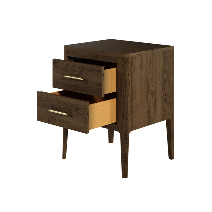 Abberley Bedside | Brown | 2 Drawers-Cheshire Furniture Outlet
