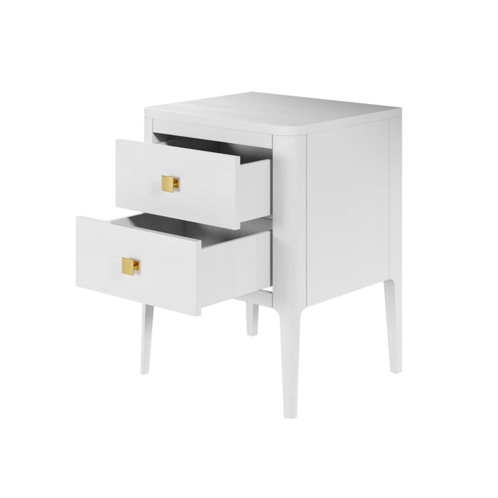 Abberley Bedside | White | 2 Drawers-Cheshire Furniture Outlet