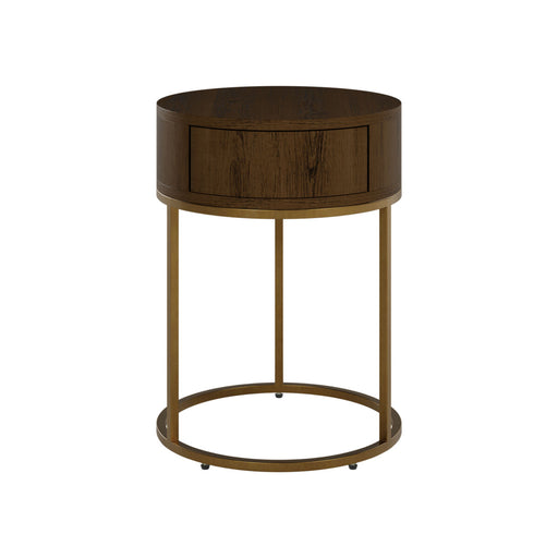 Hampton Bedside | Round Wooden | Brown-Cheshire Furniture Outlet
