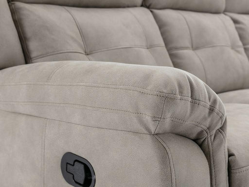 Berkeley 3 Seater Light Grey close up suede