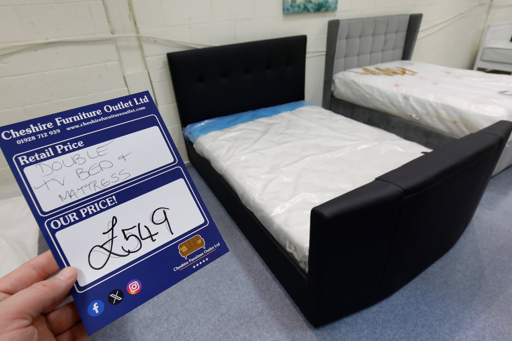 Midnight Double TV Bed And Mattress-Cheshire Furniture Outlet