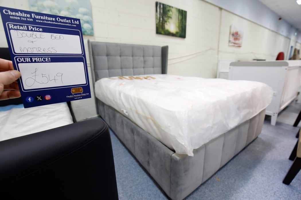 Wing Back And Relax Double Bed And Mattress-Cheshire Furniture Outlet
