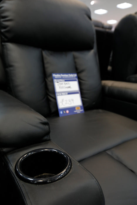 Push Back and Recline Armchair in Black Upholstery