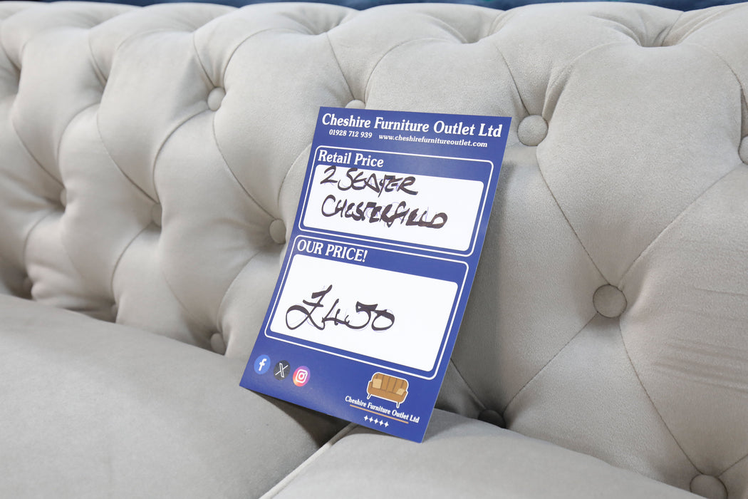 Ivory Luxe 2 Seater Chesterfield Sofa