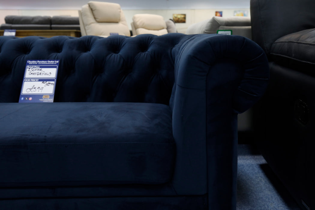 Deep Marine Chesterfield Sofa