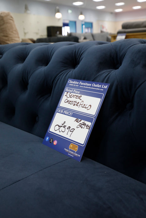 Deep Marine Chesterfield Sofa