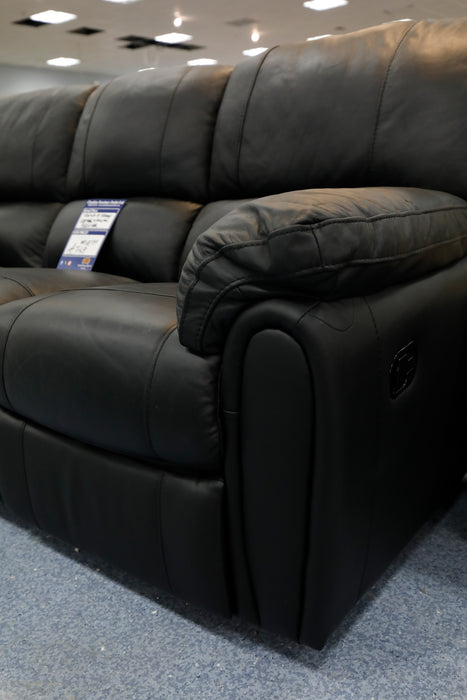 Eclipse 3 Seater Recliner Sofa, Black Leather