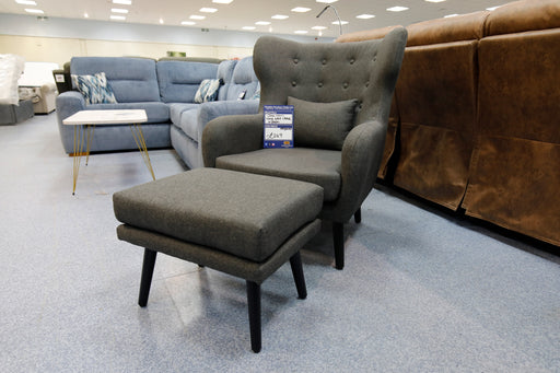 Iron Comfort Armchair With Stool-Cheshire Furniture Outlet