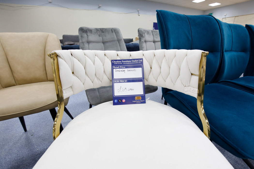 Snow White Plaited Back Upholstered Dining Chair