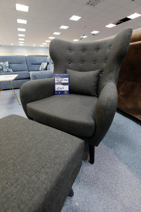 Iron Comfort Armchair With Stool-Cheshire Furniture Outlet