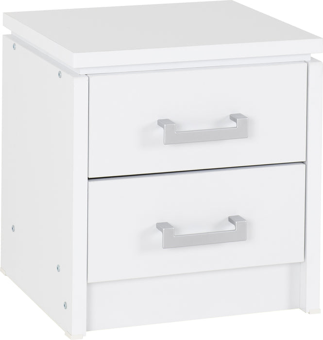 Charles 2 Drawer Bedside Chest - White