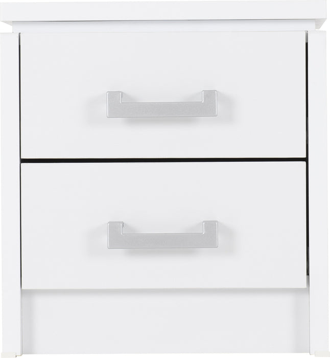 Charles 2 Drawer Bedside Chest - White