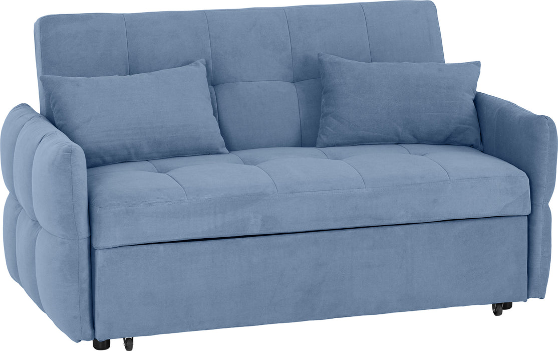 Chelsea 2 Seater Sofa Bed, Blue Fabric