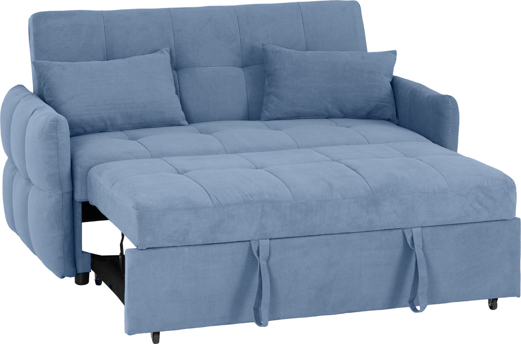 Chelsea 2 Seater Sofa Bed, Blue Fabric