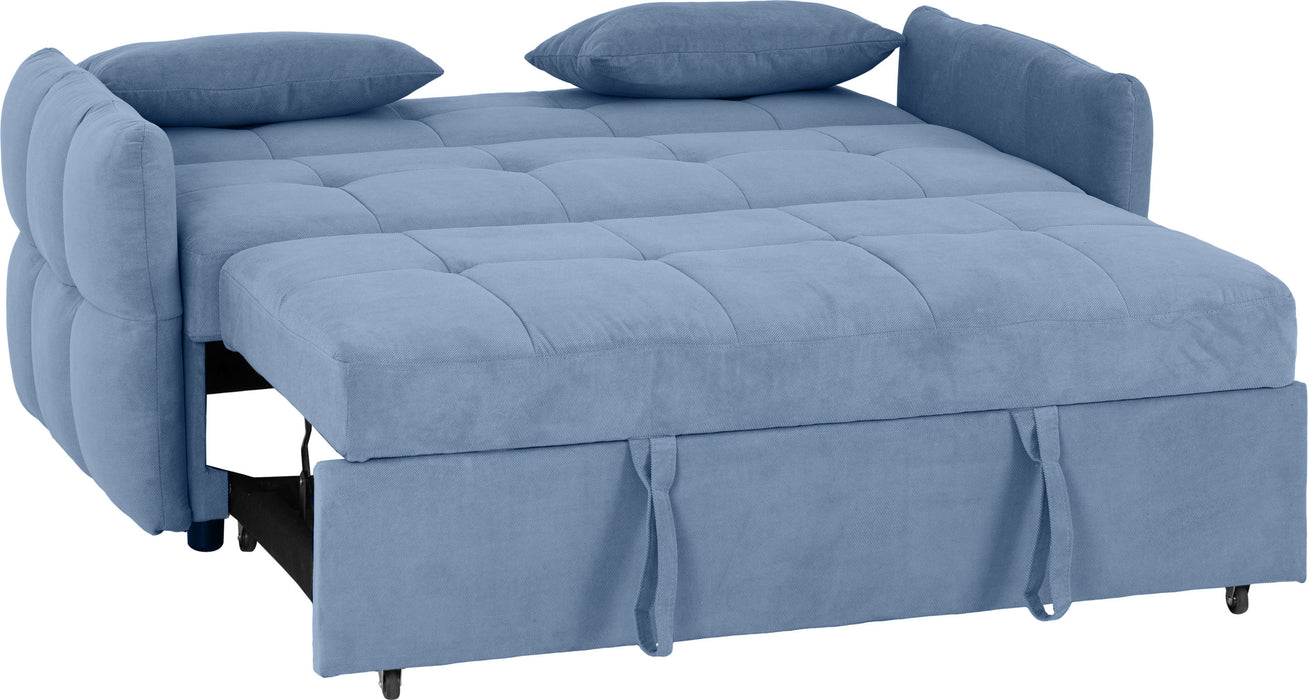 Chelsea 2 Seater Sofa Bed, Blue Fabric