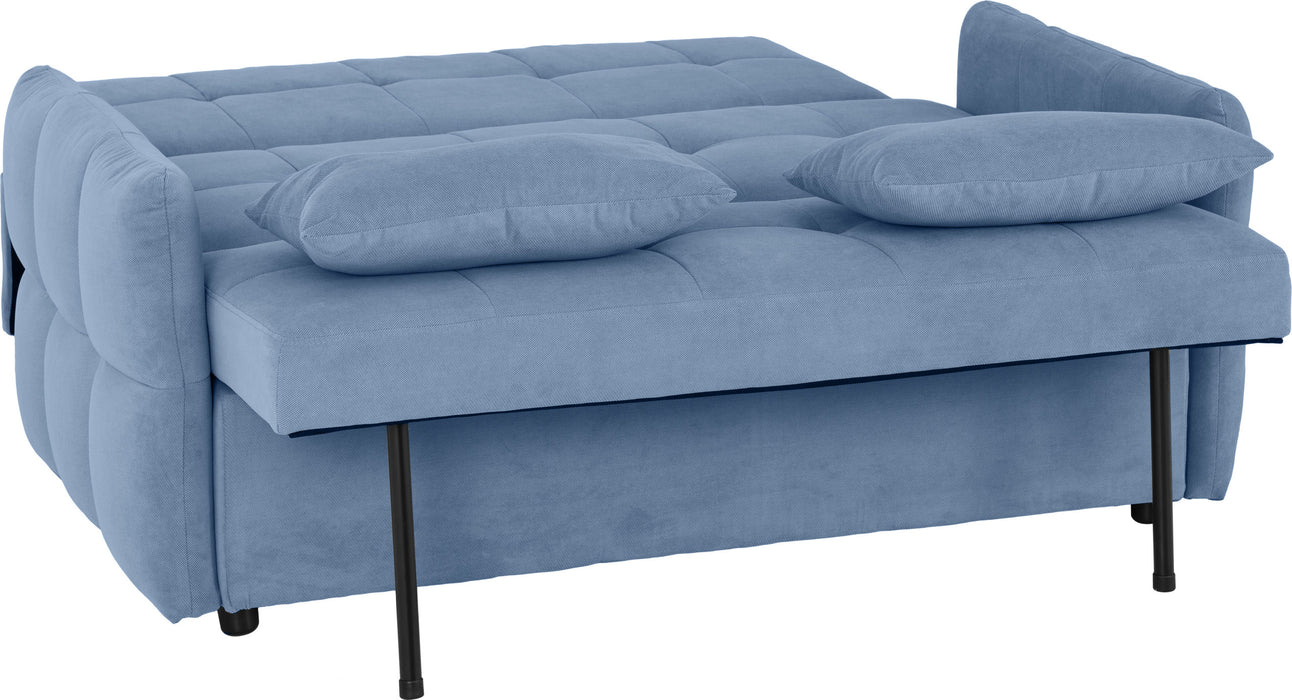Chelsea 2 Seater Sofa Bed, Blue Fabric