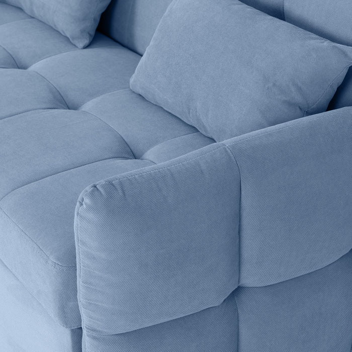 Chelsea 2 Seater Sofa Bed, Blue Fabric