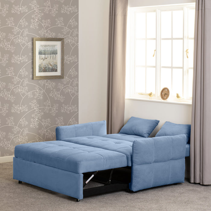 Chelsea 2 Seater Sofa Bed, Blue Fabric