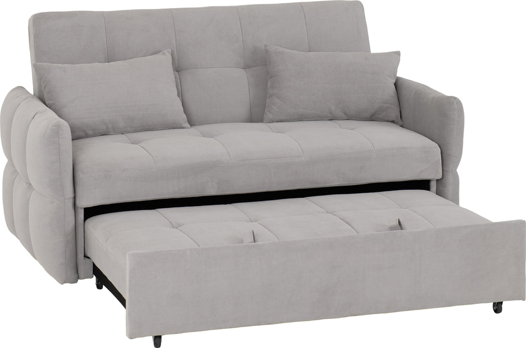 Chelsea 2 Seater Sofa Bed, Silver Grey Fabric