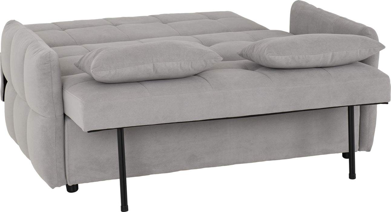 Chelsea 2 Seater Sofa Bed, Silver Grey Fabric