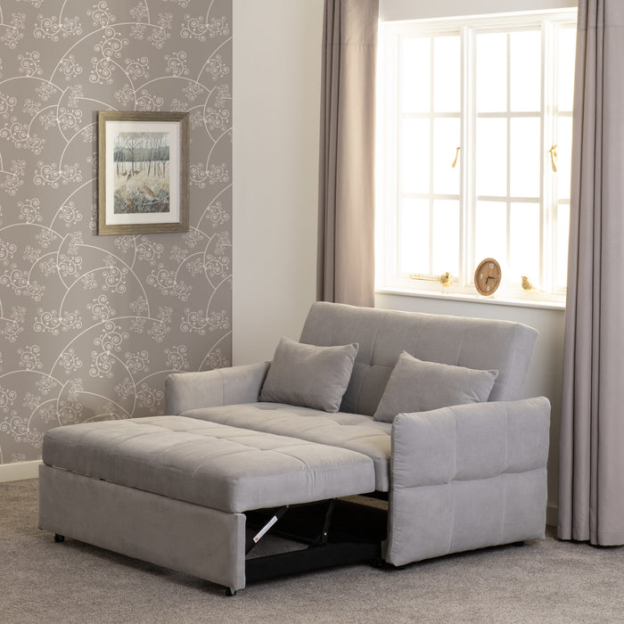 Chelsea 2 Seater Sofa Bed, Silver Grey Fabric