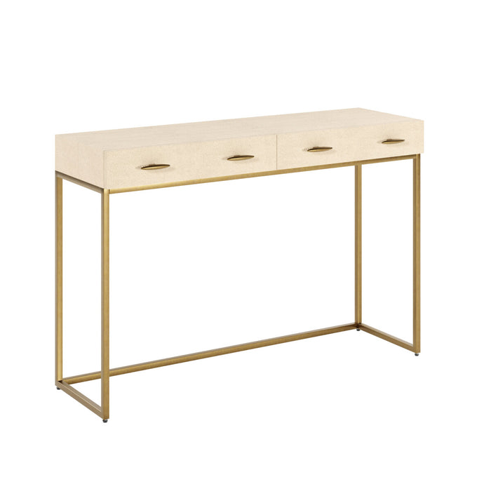 Hampton Console Table | Ivory Shagreen-Cheshire Furniture Outlet