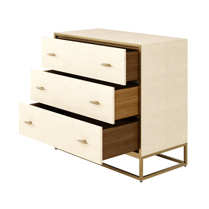 Hampton Chest of Drawers | Ivory Shagreen-Cheshire Furniture Outlet