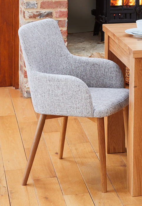 Oak Light Grey Chair (Pack of two)