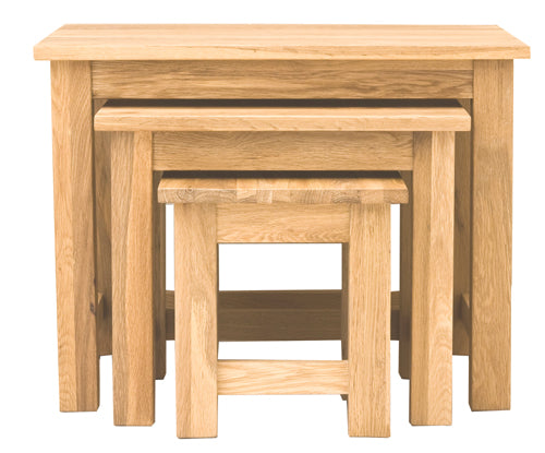 Mobel Oak Nest of 3 Coffee Tables