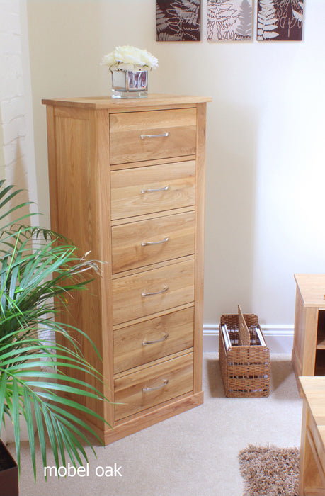 Mobel Oak Tallboy (6 Drawer)