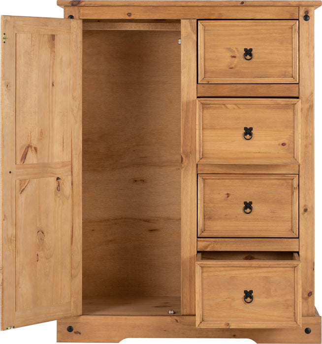Corona 1 Door 4 Drawer Low Wardrobe