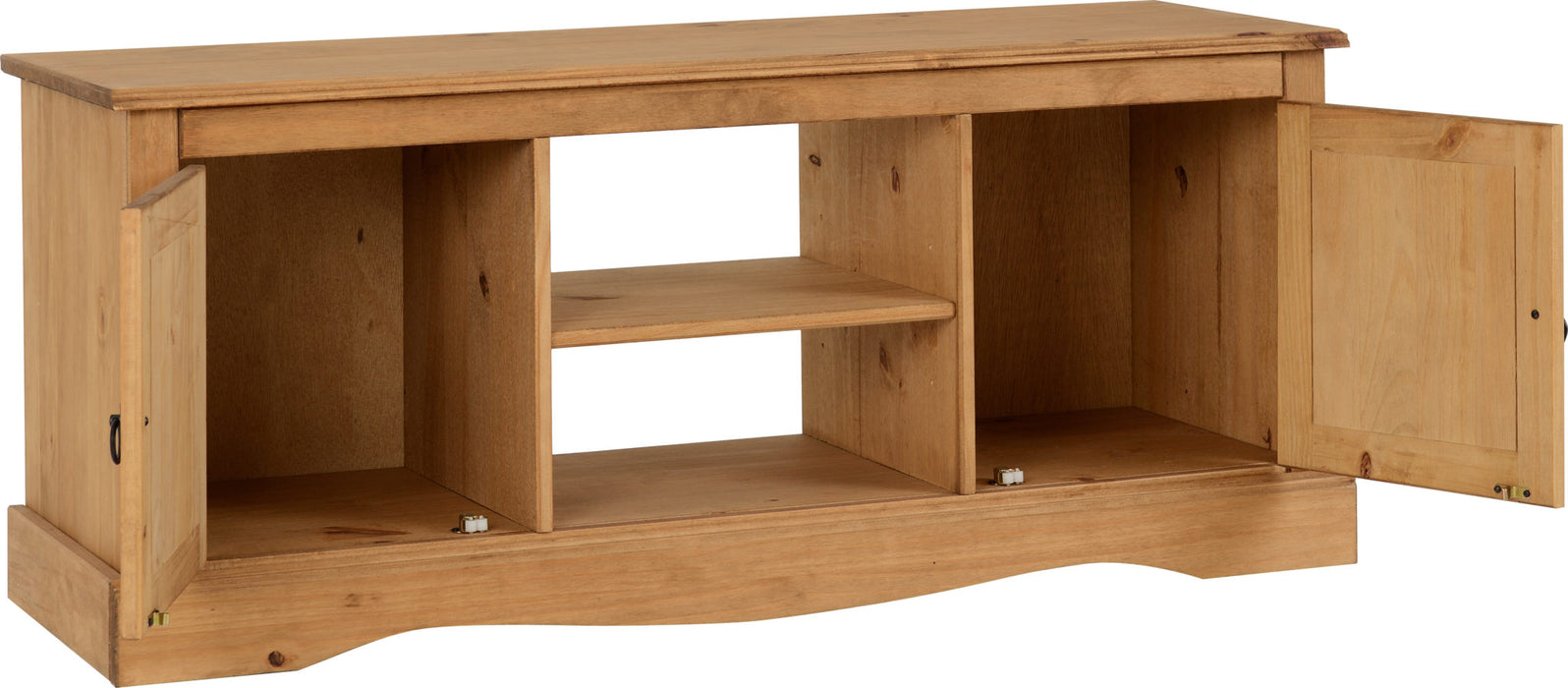 Corona 2 Door 1 Shelf Flat Screen TV Unit, Solid Pine Wood