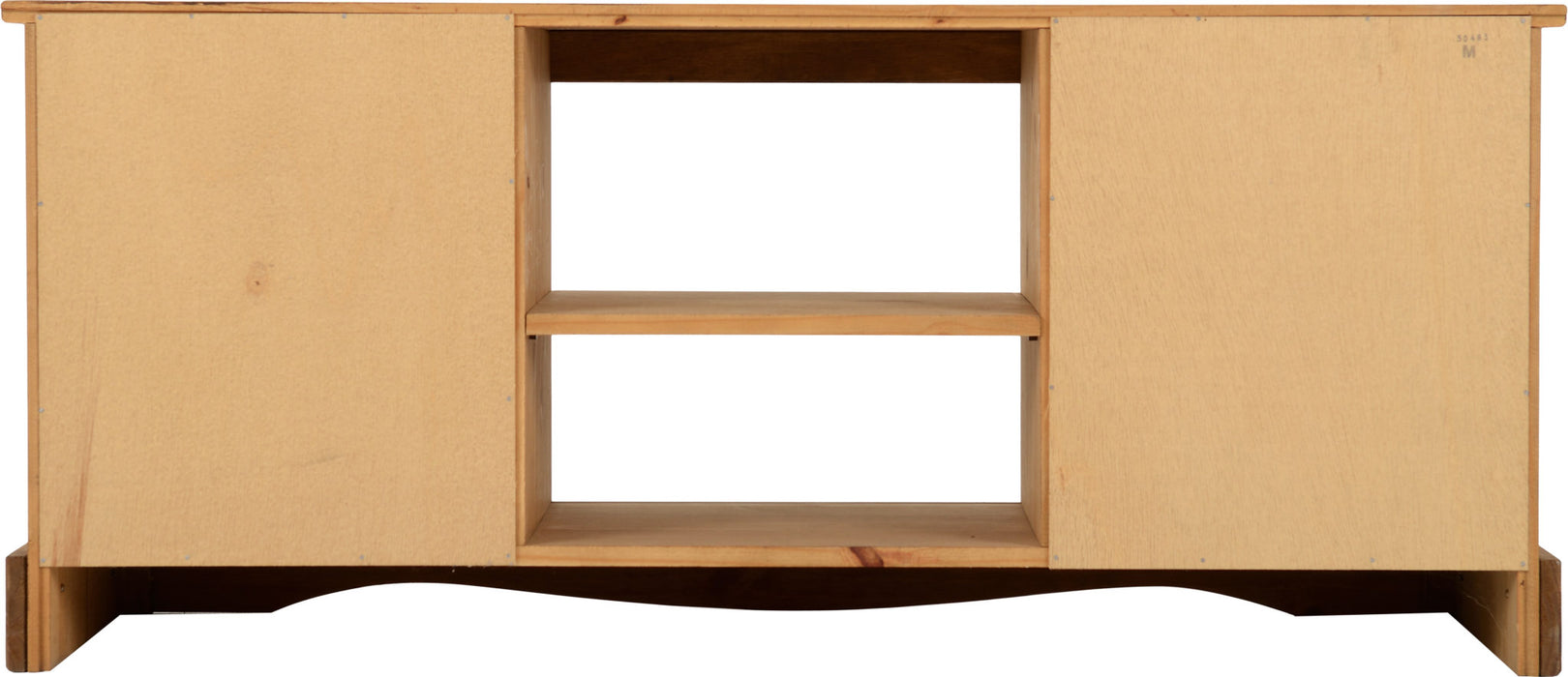 Corona 2 Door 1 Shelf Flat Screen TV Unit, Solid Pine Wood