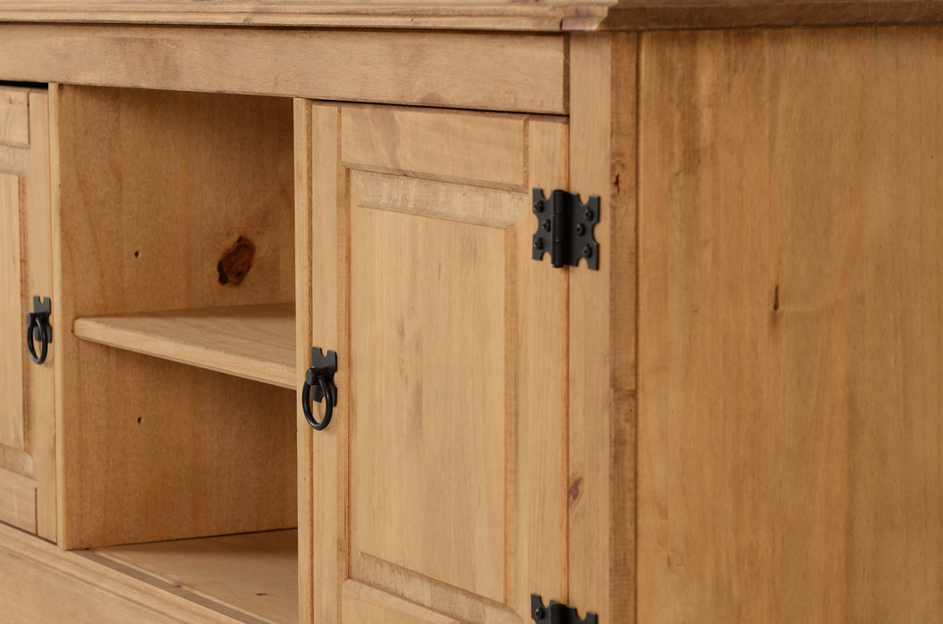 Corona 2 Door 1 Shelf Flat Screen TV Unit, Solid Pine Wood