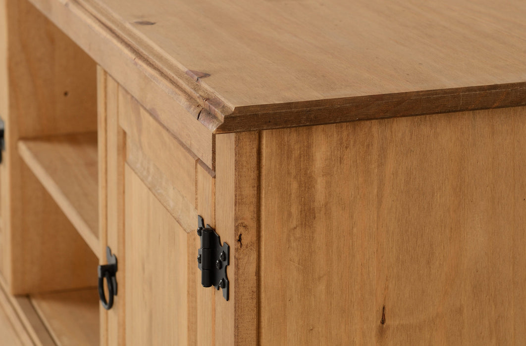 Corona 2 Door 1 Shelf Flat Screen TV Unit, Solid Pine Wood
