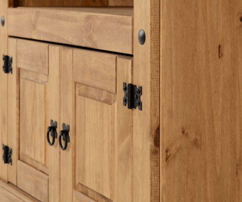 Corona Corner TV Unit with 2 Doors 1 Shelf, Solid Pine Wood