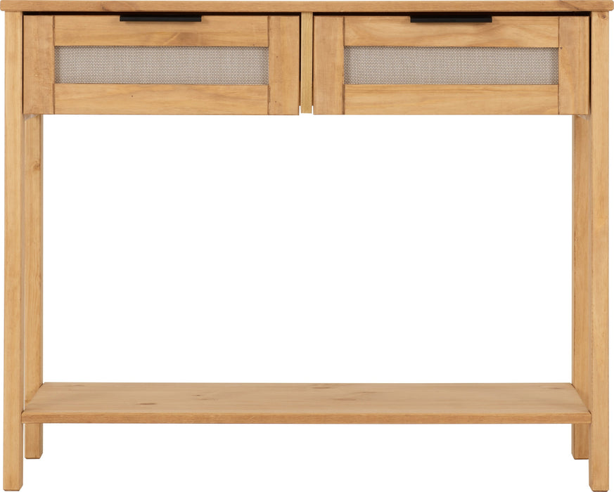 Corona Rattan 2 Drawer Console Table