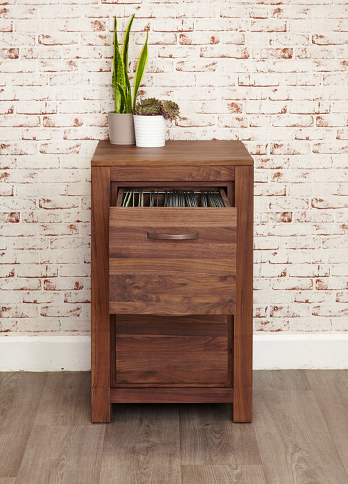 Mayan Walnut Two Drawer Filing Cabinet