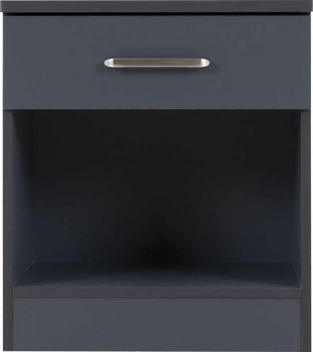 Dakota 1 Drawer Bedside - Dark Grey