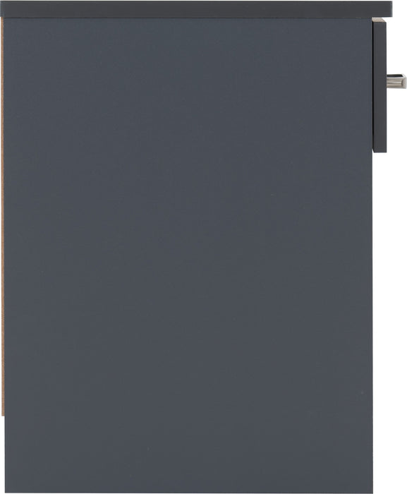 Dakota 1 Drawer Bedside - Dark Grey